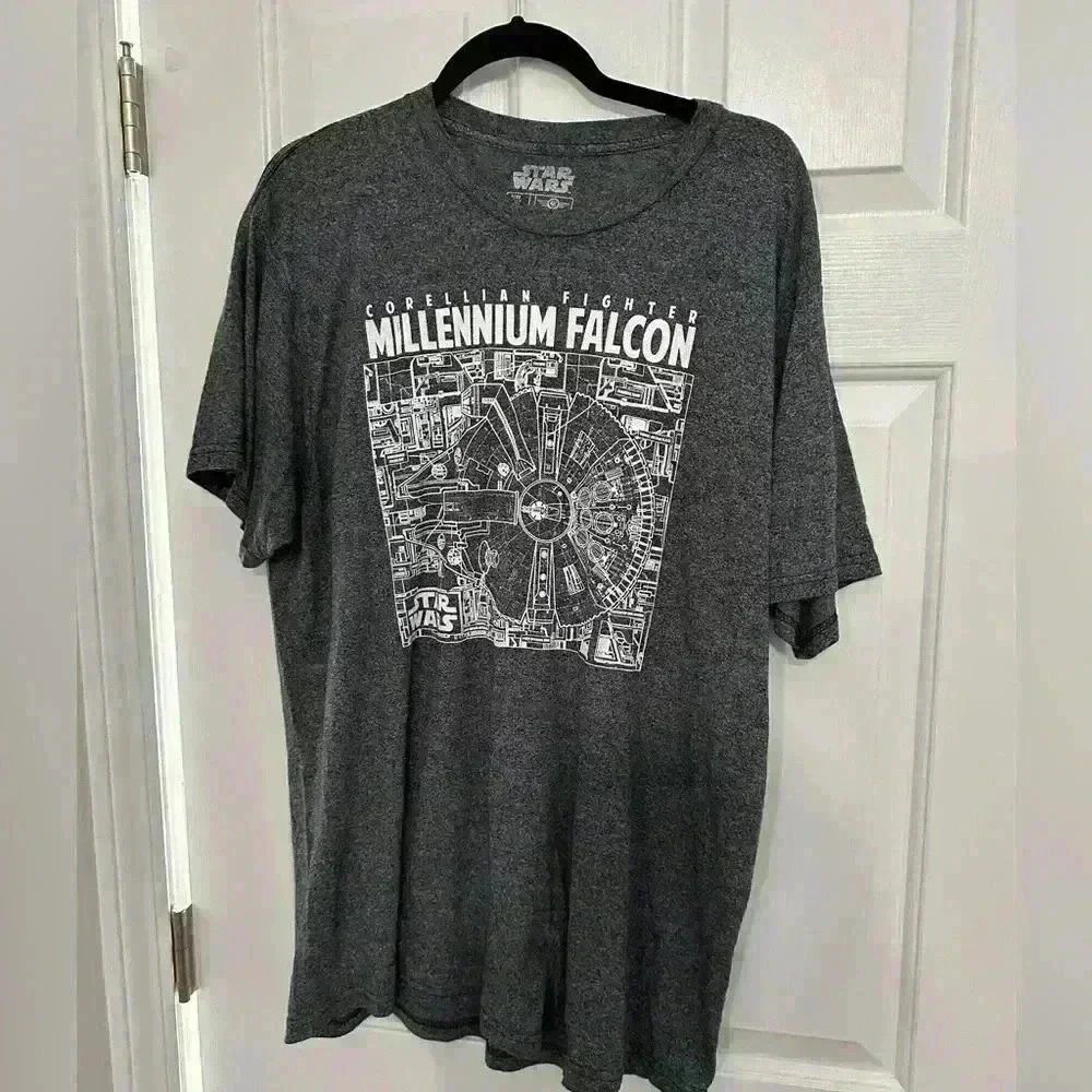 ⭐️ Millenium Falcon Gray Star Wars T-Shirt | Sz XL